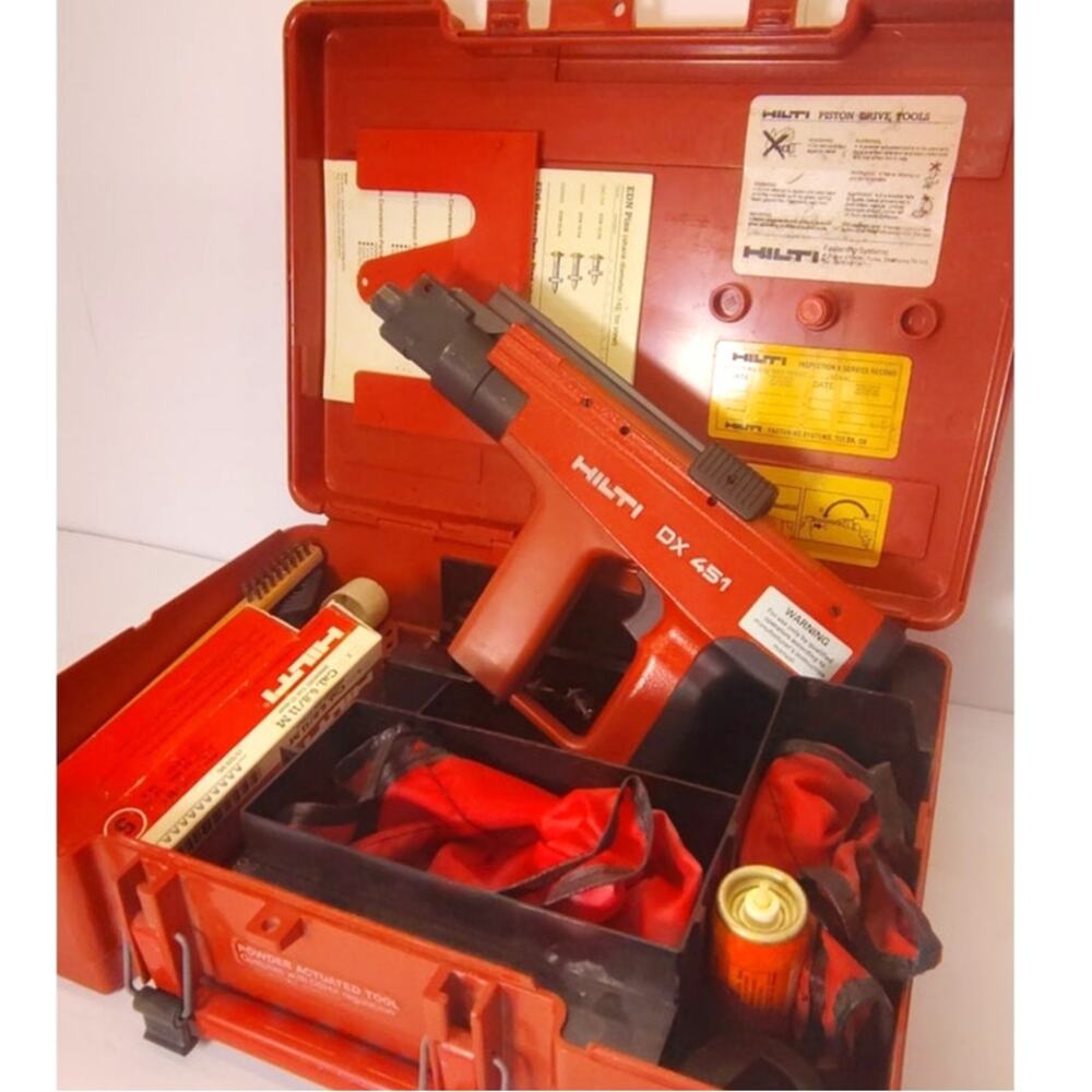 Hilti DX451 Powder Actuated Fastening Tool Heavy Duty Automatic 27 Caliber DIY